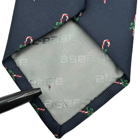 The Talbott Shop Neck Tie Mens Silk and Polyester Blend Christmas Candy Cane - Picture 8 of 8